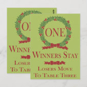 Holly Wreath Bunco Table Card #1 Briefkaart (Voorkant / Achterkant)