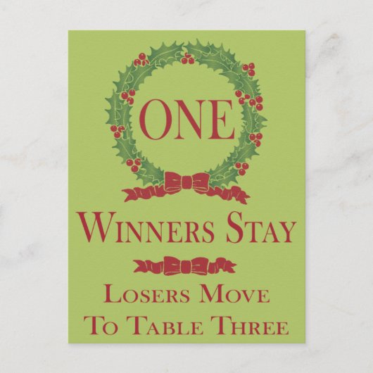 Holly Wreath Bunco Table Card #1 Briefkaart (Voorkant)