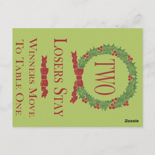 Holly Wreath Bunco Table Card #2 Briefkaart (Achterkant)