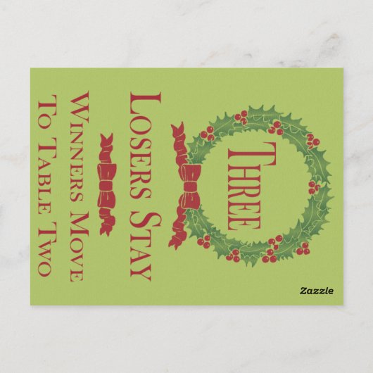 Holly Wreath Bunco tafel Kaart #3 (Achterkant)