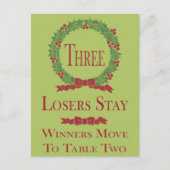 Holly Wreath Bunco tafel Kaart #3 (Voorkant)