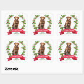 Holly Wreath Chesapeake Bay Retriever Dog Vierkante Sticker (Vel)