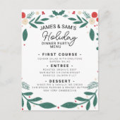 Holly Wreath Christmas Menu & Table Sign (Voorkant)