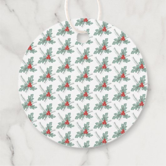 Holly Wreath Christmas Wedding Monogram | Naam Bedankjes Labels (Achterkant)