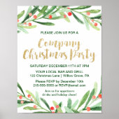 Holly Wreath Company Kerstparty Uitnodiging Poster (Voorkant)