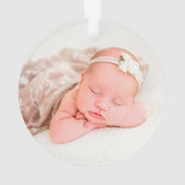 Holly Wreath Elephant Baby's eerste kerstfoto Ornament (achterkant)
