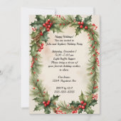 Holly Wreath en Berries kerstfeest Kaart (Voorkant)