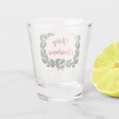 Holly Wreath en Merry Kerstmis Shot Glas (Achterkant)