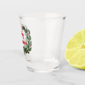 Holly Wreath en Merry Kerstmis Shot Glas (Rechts)