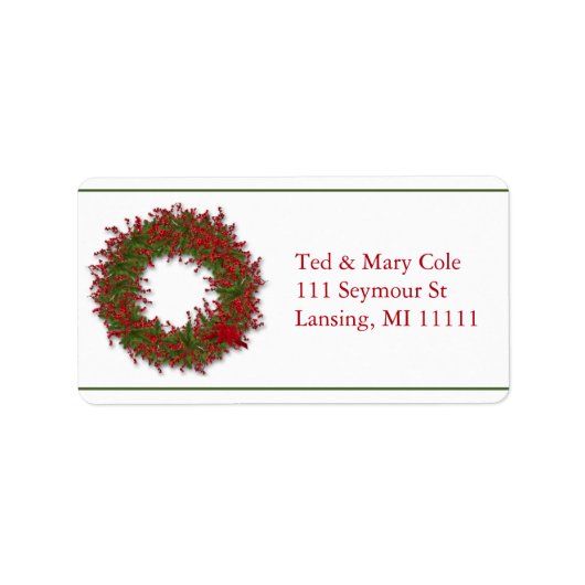 Holly Wreath Etiket (Voorkant)
