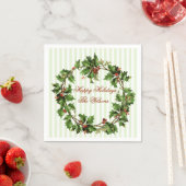 Holly Wreath  Gepersonaliseerde Kerst Servetten (Insitu)