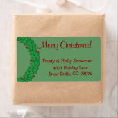 Holly Wreath Gift Shipping Labels (Insitu)