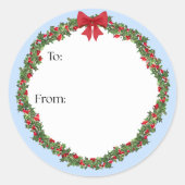 Holly Wreath Gift Sticker (Voorkant)