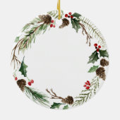 Holly Wreath Girl Baptism Ornament (Achterkant)