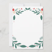 Holly Wreath Holiday Dinner Party Foliage Greenery Kaart (Achterkant)