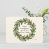 Holly Wreath Holiday Greeting Card Feestdagenkaart (Staand voorkant)