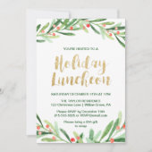 Holly Wreath Holiday Luncheon Kaart (Voorkant)