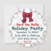 Holly Wreath Holiday Party Invitation Kaart (Achterkant)