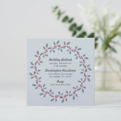 Holly Wreath Holiday Potluck Party Invitation Kaar Kaart (Staand voorkant)