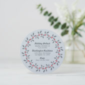 Holly Wreath Holiday Potluck Party Invitation Kaar Kaart (Staand voorkant)