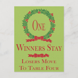 Holly Wreath kerstBunco-tafelkaart One Briefkaart