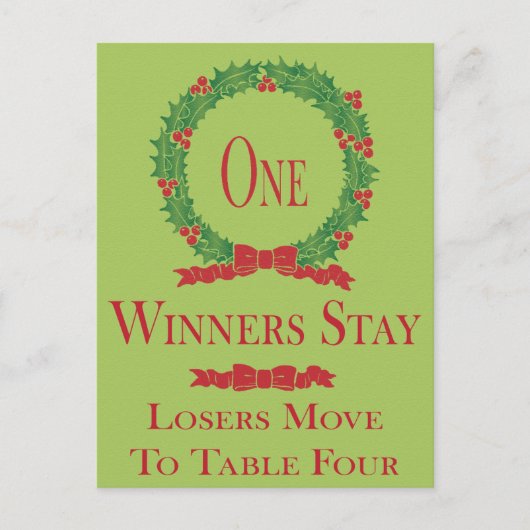 Holly Wreath kerstBunco-tafelkaart One Briefkaart (Voorkant)