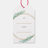 Holly Wreath kerstcadeau Label Greenery Cadeaulabel (Achterkant)