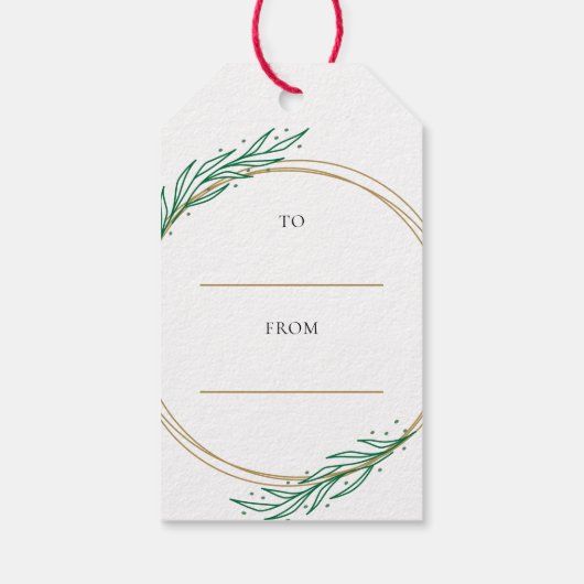 Holly Wreath kerstcadeau Label Greenery Cadeaulabel (Achterkant)