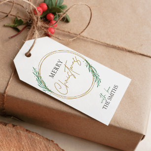 Holly Wreath kerstcadeau Label Greenery Cadeaulabel