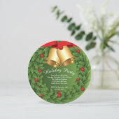 Holly Wreath kerstfeest uitnodiging (Staand voorkant)