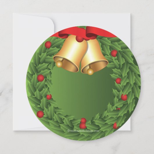 Holly Wreath kerstfeest uitnodiging (Achterkant)