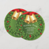 Holly Wreath kerstfeest uitnodiging (Voorkant / Achterkant)