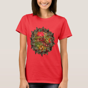 Holly Wreath Kerstfeestdag T-shirt