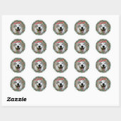 Holly Wreath kerstfoto Ronde Sticker (Vel)