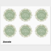 Holly Wreath Kersthomemade Holiday Baking Ronde Sticker (Vel)