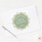 Holly Wreath Kersthomemade Holiday Baking Vierkante Sticker (Envelop)