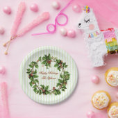 Holly Wreath  Kerstmis Papieren Bordje (Feest)