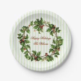 Holly Wreath  Kerstmis Papieren Bordje
