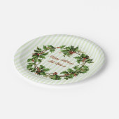 Holly Wreath  Kerstmis Papieren Bordje (Gekanteld)