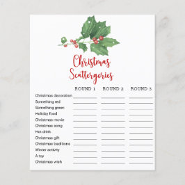 Holly Wreath Kerstmis Scattergories Speelkaart Flyer