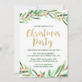 Holly Wreath kerstparty Kaart (Voorkant)
