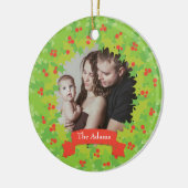 Holly Wreath Lijst Vakantie Foto Ornament (Links)