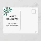 Holly Wreath Logo Business Feestdagenkaart (Achterkant)