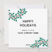 Holly Wreath Logo Business Feestdagenkaart (Achterkant)