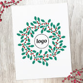 Holly Wreath Logo Business Feestdagenkaart