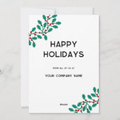 Holly Wreath Logo Business Feestdagenkaart (Achterkant)