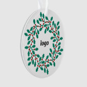 Holly Wreath Logo Business Ornament (voorkant)