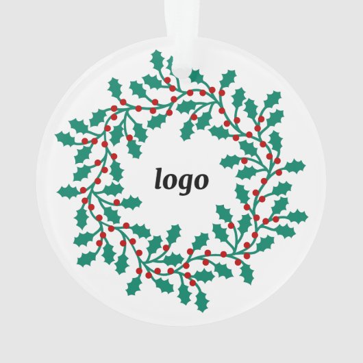 Holly Wreath Logo Business Ornament (achterkant)