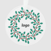 Holly Wreath Logo Business Ornament (voorkant)