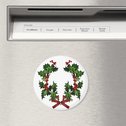 Holly Wreath Magneet (Insitu (Vaatwasser))